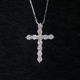S925 Silver Moissanite Cross Necklace
