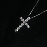 S925 Silver Moissanite Cross Necklace