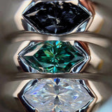 S925 Sterling Silver Eye of Horus Moissanite Ring