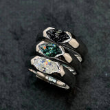 S925 Sterling Silver Eye of Horus Moissanite Ring
