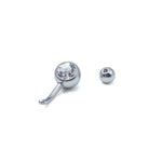 Czech Crystal Brow Barbell 1pc - AKAK BODYJEWELRY - ear - tunnel