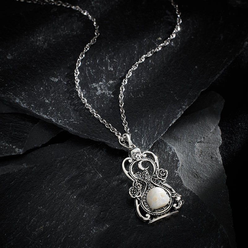 Destiny Rose Skull Necklace - AKAK BODYJEWELRY - ear - tunnel