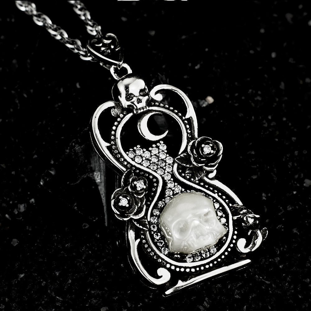 Destiny Rose Skull Necklace - AKAK BODYJEWELRY - ear - tunnel