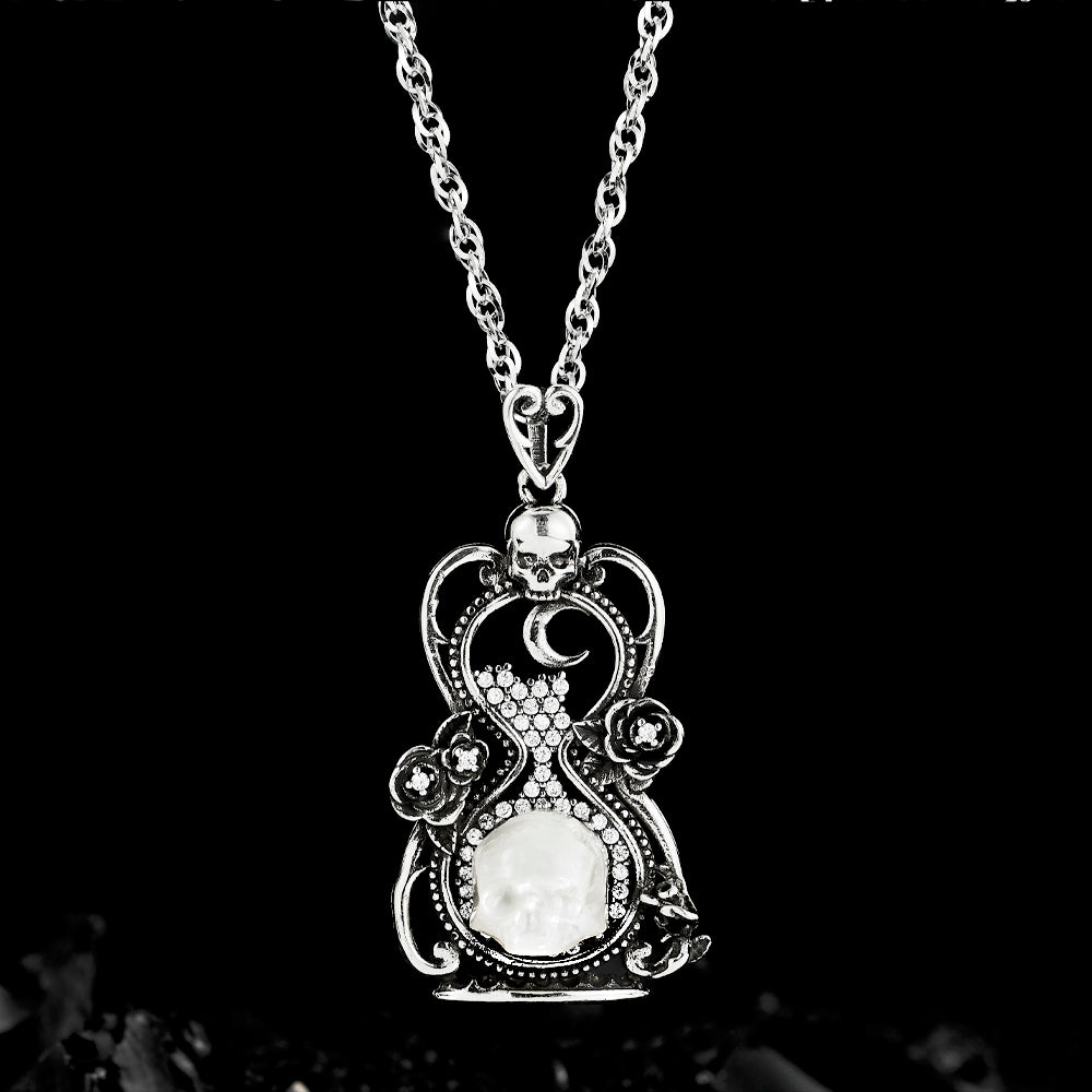 Destiny Rose Skull Necklace - AKAK BODYJEWELRY - ear - tunnel