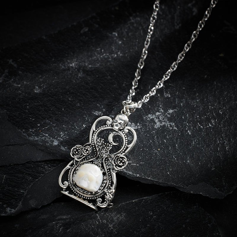 Destiny Rose Skull Necklace - AKAK BODYJEWELRY - ear - tunnel