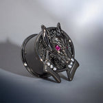 Divine Protector Anubis Zircon Tungsten Steel Plugs(2Pcs) - AKAK BODYJEWELRY - ear - tunnel
