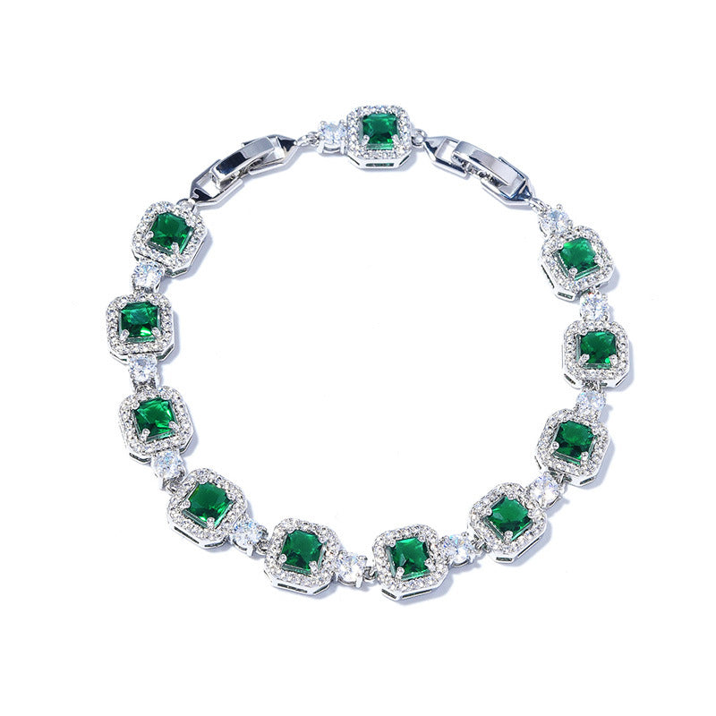 Sugar Cube Multicolor Zircon Bracelet