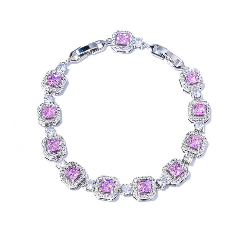 Sugar Cube Multicolor Zircon Bracelet