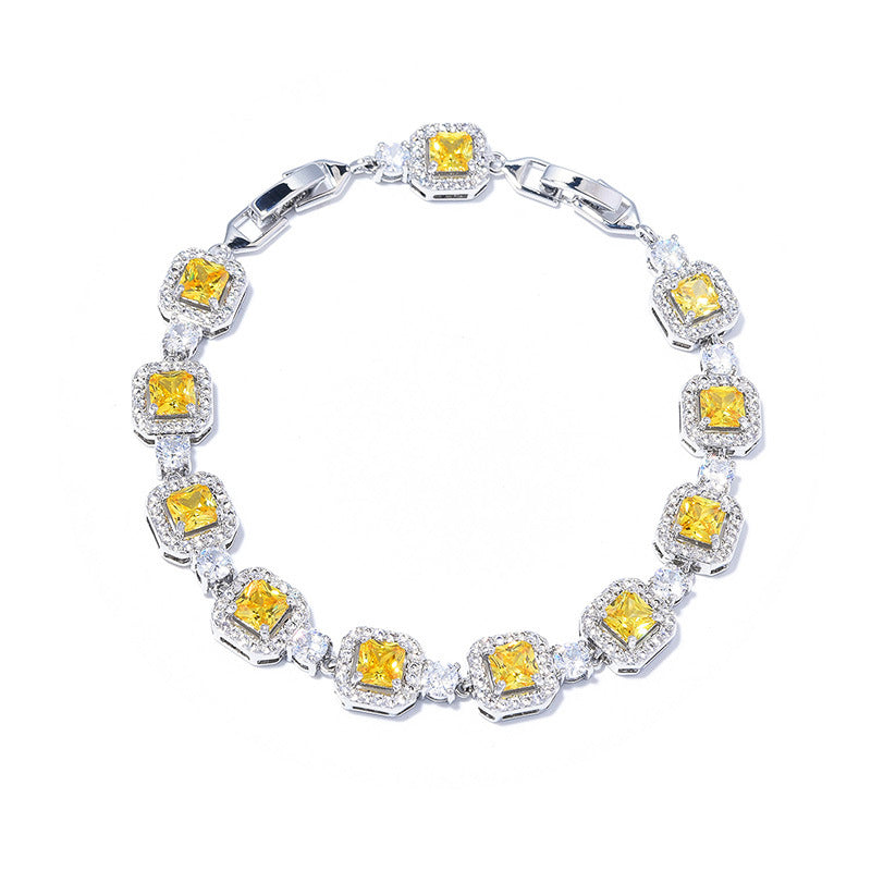 Sugar Cube Multicolor Zircon Bracelet