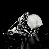 Eternal Pearl Skull Ring - AKAK BODYJEWELRY - ear - tunnel