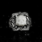 Eternal Pearl Skull Ring - AKAK BODYJEWELRY - ear - tunnel