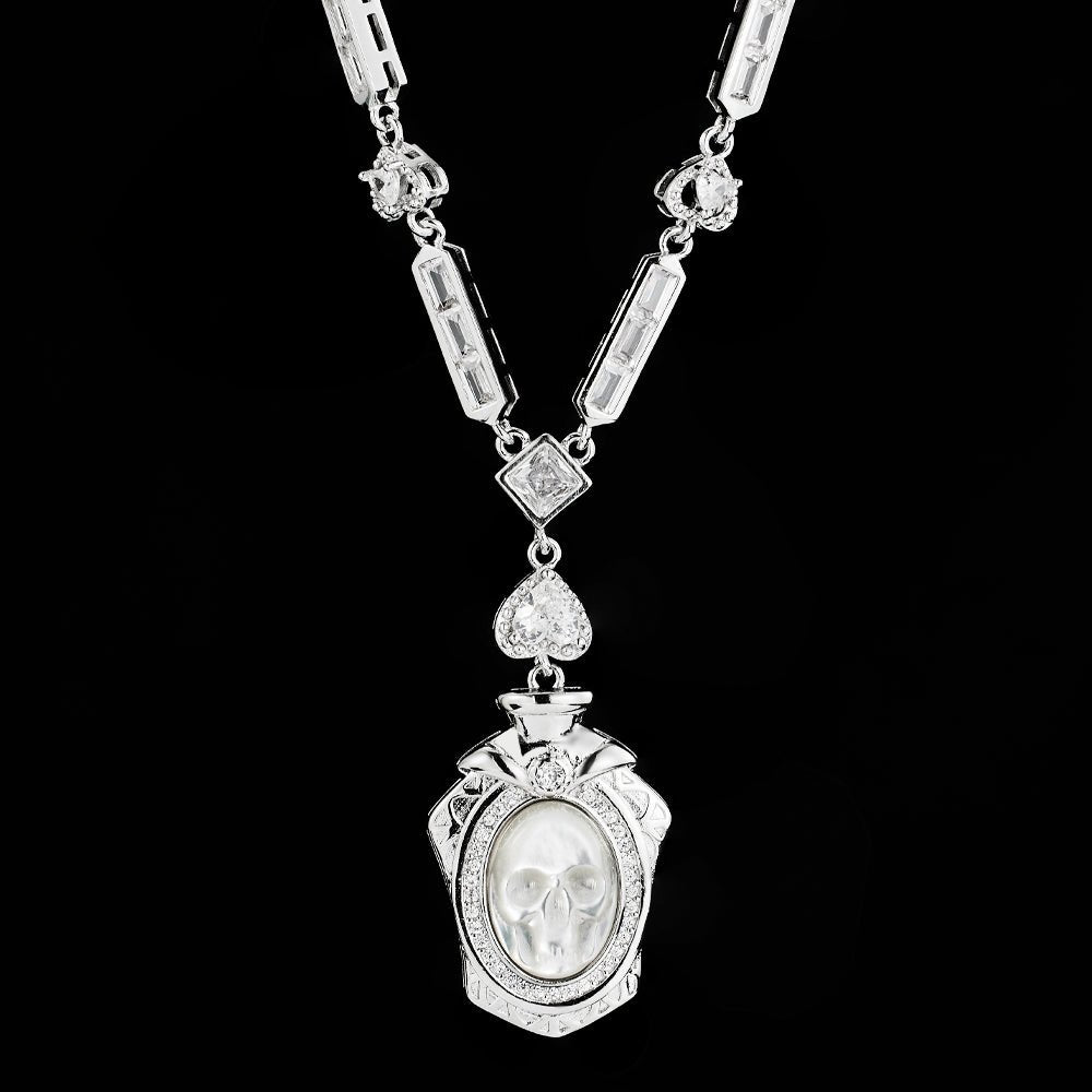 Ethereal Spirit Pearl Skull Necklace - AKAK BODYJEWELRY - ear - tunnel