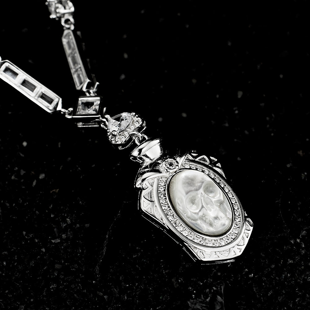 Ethereal Spirit Pearl Skull Necklace - AKAK BODYJEWELRY - ear - tunnel