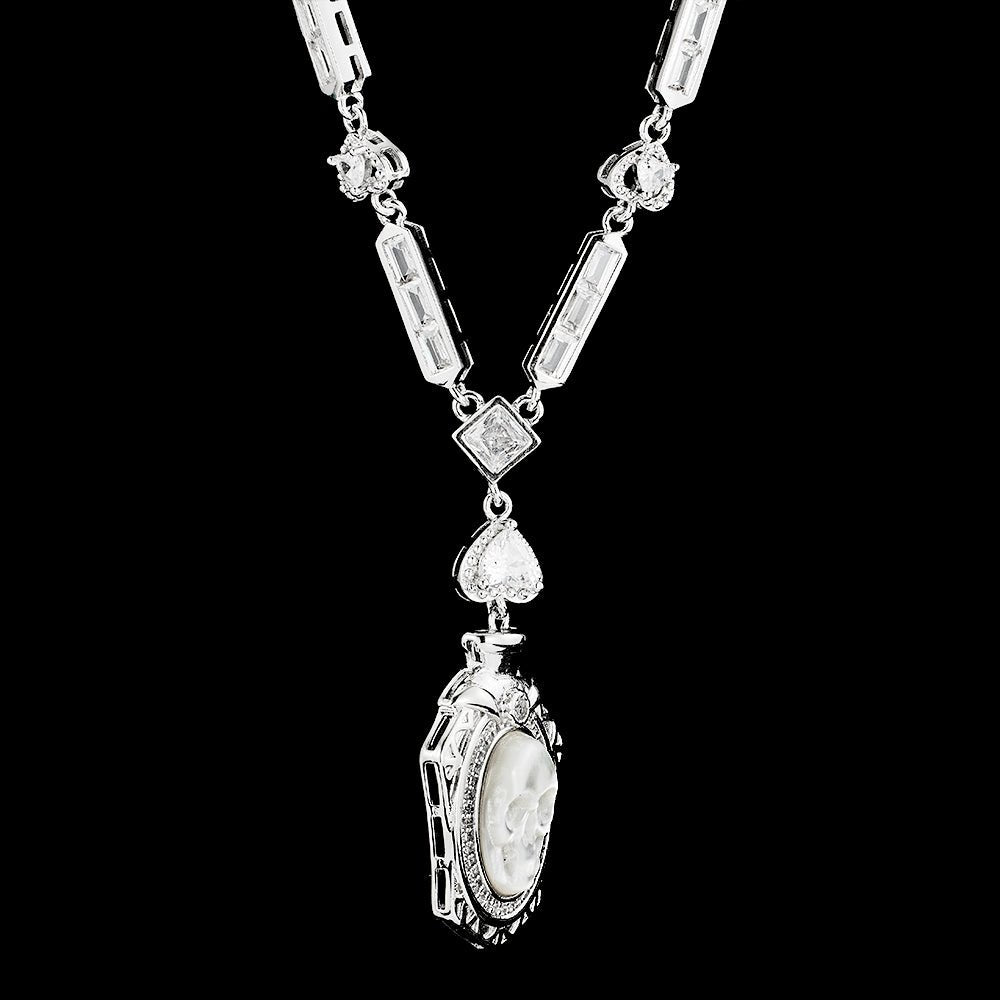Ethereal Spirit Pearl Skull Necklace - AKAK BODYJEWELRY - ear - tunnel