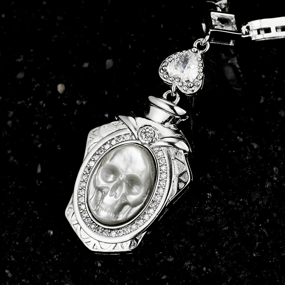 Ethereal Spirit Pearl Skull Necklace - AKAK BODYJEWELRY - ear - tunnel