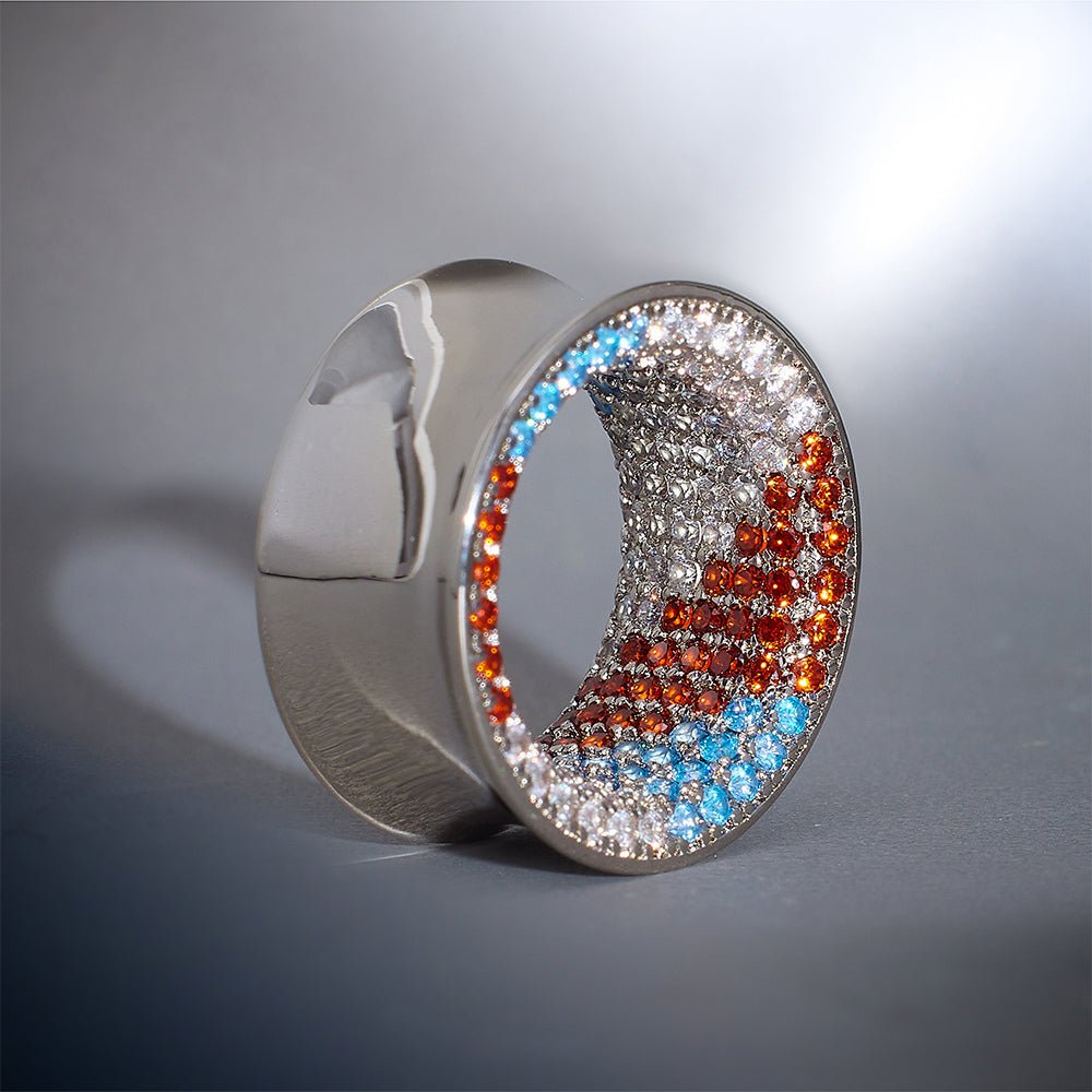 Free Will Zircon S925 Silver Tunnel (2Pcs) - AKAK BODYJEWELRY - ear - tunnel