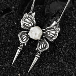 Ghost Wings Pearl Skull Necklace - AKAK BODYJEWELRY - ear - tunnel