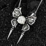 Ghost Wings Pearl Skull Necklace - AKAK BODYJEWELRY - ear - tunnel