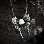 Ghost Wings Pearl Skull Necklace - AKAK BODYJEWELRY - ear - tunnel