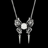 Ghost Wings Pearl Skull Necklace - AKAK BODYJEWELRY - ear - tunnel