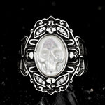 Ghostly Pearl Skull Ring - AKAK BODYJEWELRY - ear - tunnel