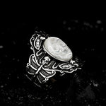Ghostly Pearl Skull Ring - AKAK BODYJEWELRY - ear - tunnel