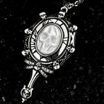 Ghostveil Radiance Pearl Skull Necklace - AKAK BODYJEWELRY - ear - tunnel