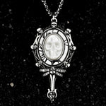 Ghostveil Radiance Pearl Skull Necklace - AKAK BODYJEWELRY - ear - tunnel