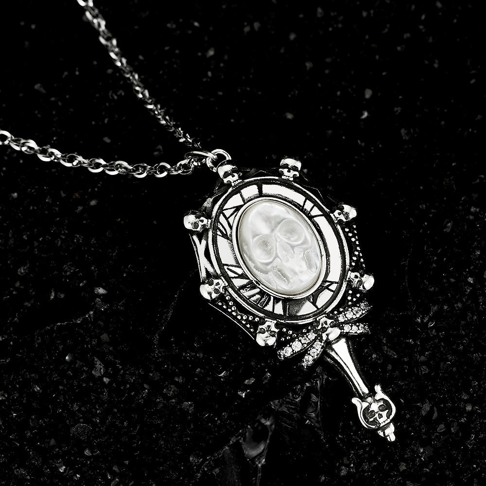 Ghostveil Radiance Pearl Skull Necklace - AKAK BODYJEWELRY - ear - tunnel
