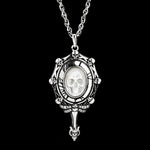 Ghostveil Radiance Pearl Skull Necklace - AKAK BODYJEWELRY - ear - tunnel