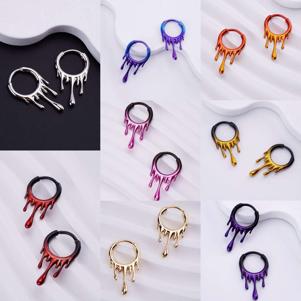 Gradient Lava Hoop Ring Nose Piercing - AKAK BODYJEWELRY - ear - tunnel