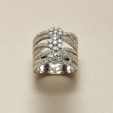 Entwined Floral Moissanite S925 Silver Ring