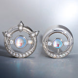 Lunar Gemstone Zircon 14K Ear Gauge Tunnel (2Pcs) - AKAK BODYJEWELRY - ear - tunnel