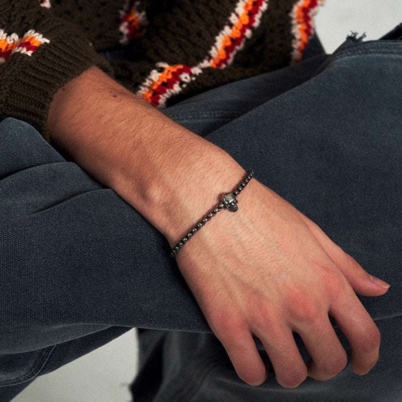 Magnetic Skull Stainless Steel Bracelet – Vintage Style for Men - AKAK BODYJEWELRY - ear - tunnel