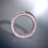 Pink Moissanite 14K White Gold Stars Shining Tunnel(2Pcs) - AKAK BODYJEWELRY - ear - tunnel