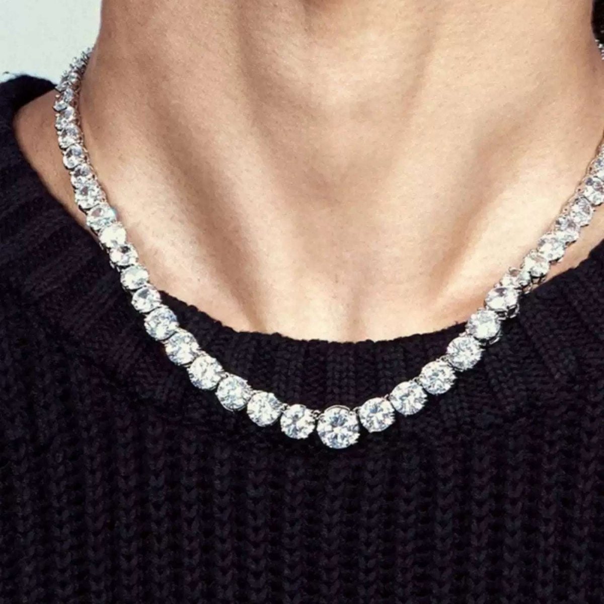 Prism Luxe Gradient Zirconia Chain Necklace - AKAK BODYJEWELRY - ear - tunnel