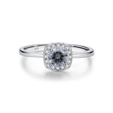 S925 Silver 0.5ct Gray Moissanite Halo Ring - AKAK BODYJEWELRY - ear - tunnel