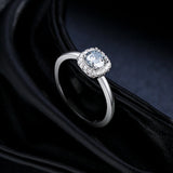 S925 Silver 0.5ct Gray Moissanite Halo Ring - AKAK BODYJEWELRY - ear - tunnel