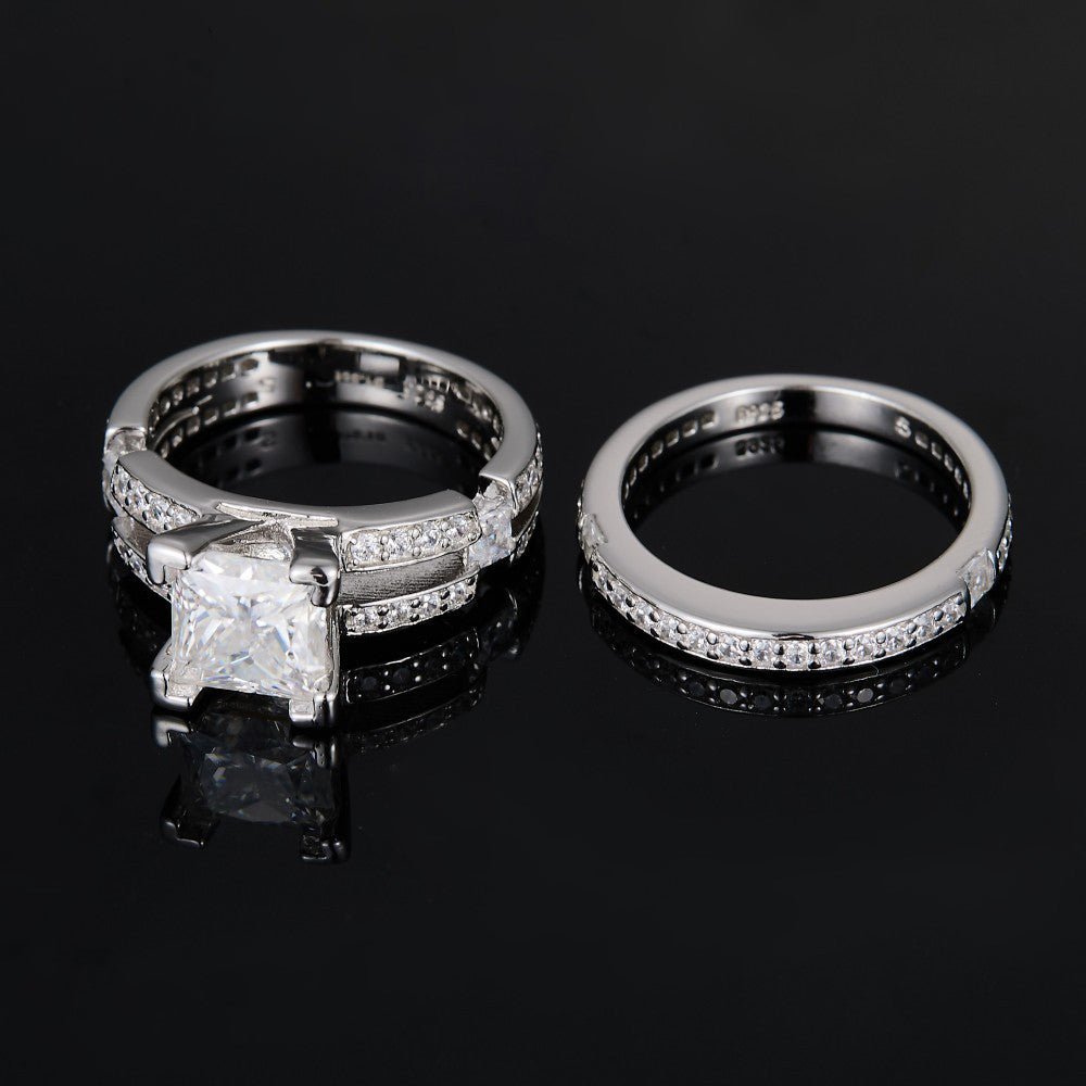 S925 Silver 2.5 Carat Triple Row Moissanite Ring - AKAK BODYJEWELRY - ear - tunnel