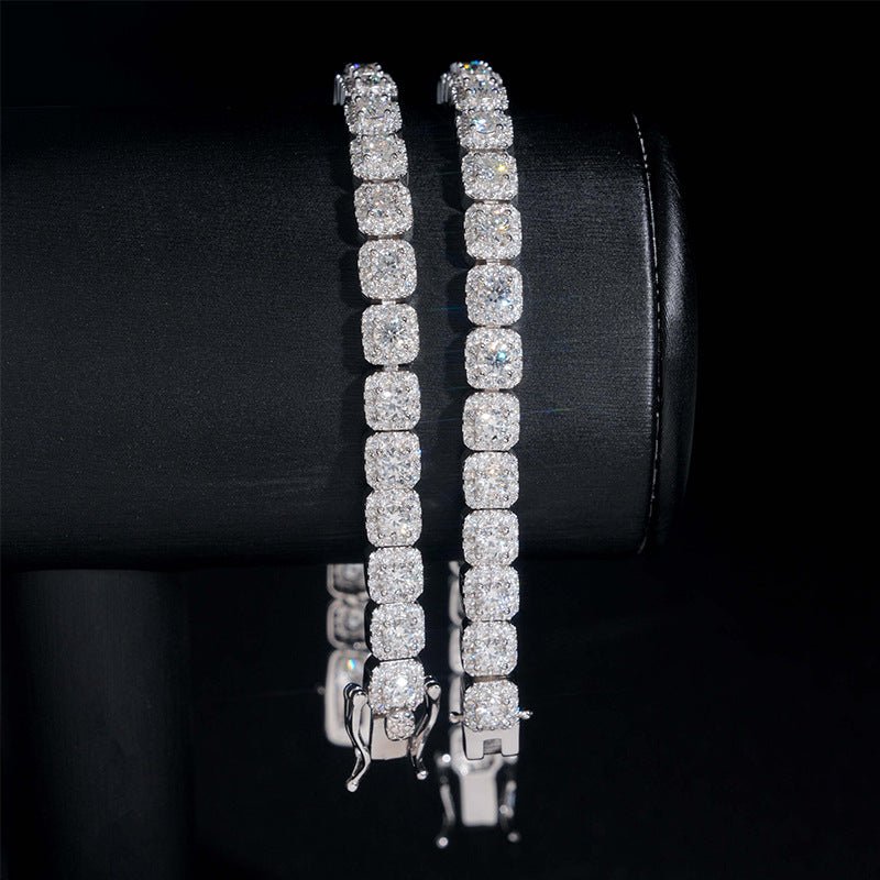 S925 Silver 6mm Classic Box - Link Moissanite Bracelet - AKAK BODYJEWELRY - ear - tunnel