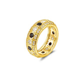 S925 Silver Black & White Moissanite Ring - AKAK BODYJEWELRY - ear - tunnel