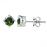 S925 Silver Green Moissanite Stud Earrings Jewelry for Women Men - AKAK BODYJEWELRY - ear - tunnel