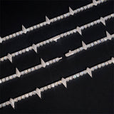 S925 Silver Moissanite Prism Thorn Necklace - AKAK BODYJEWELRY - ear - tunnel