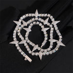 S925 Silver Moissanite Prism Thorn Necklace - AKAK BODYJEWELRY - ear - tunnel