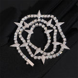 S925 Silver Moissanite Prism Thorn Necklace - AKAK BODYJEWELRY - ear - tunnel