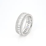 S925 Silver Moissanite Tone Baguette Ring - AKAK BODYJEWELRY - ear - tunnel
