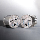 S925 Silver Tearlight Starry Zircon Ear Plug（2pcs） - AKAK BODYJEWELRY - ear - tunnel