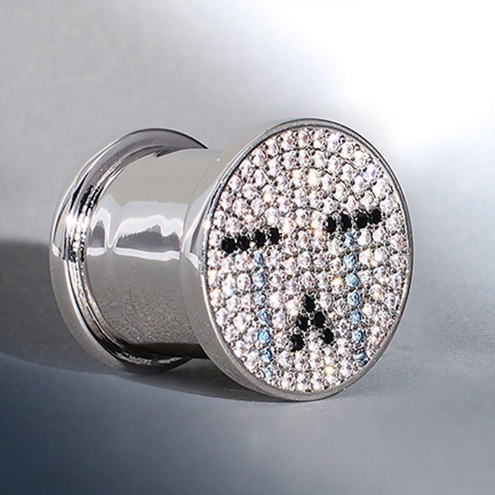 S925 Silver Tearlight Starry Zircon Ear Plug（2pcs） - AKAK BODYJEWELRY - ear - tunnel