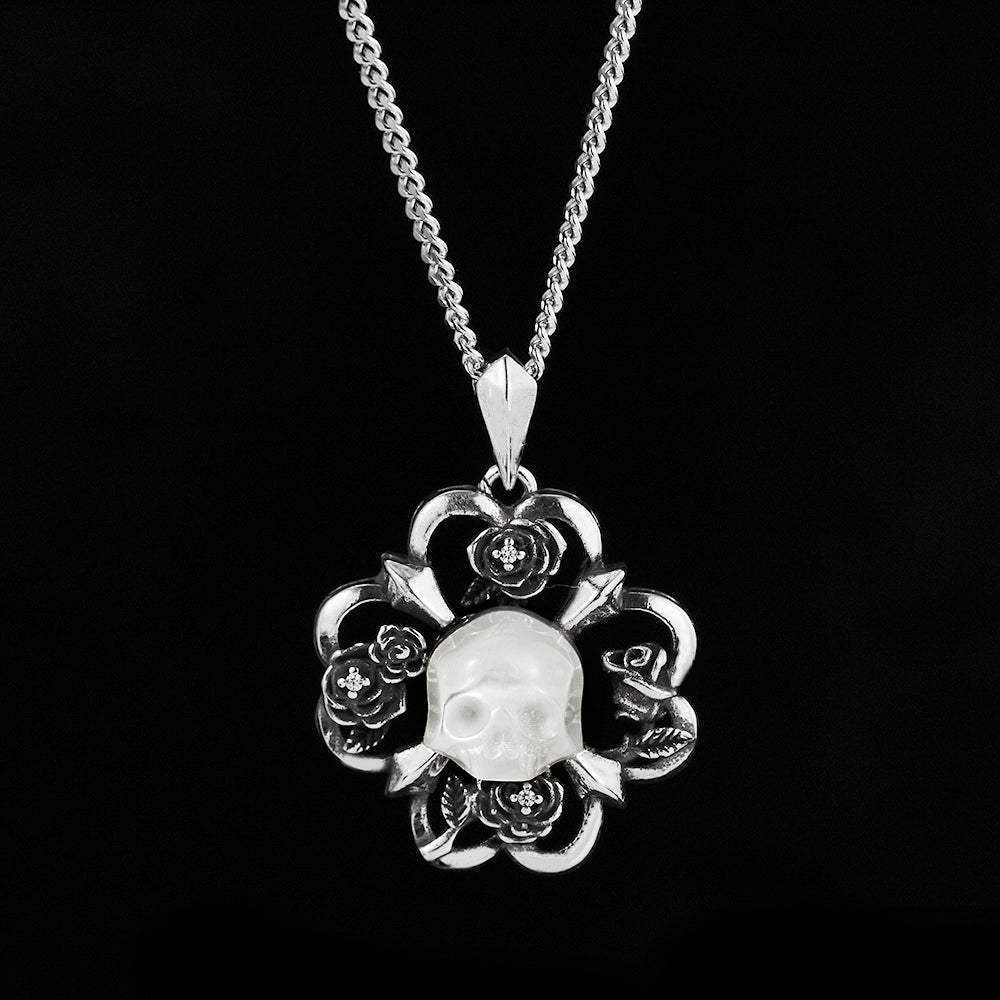 Shadow Specter Pearl Skull Necklace - AKAK BODYJEWELRY - ear - tunnel