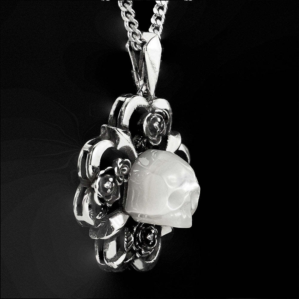 Shadow Specter Pearl Skull Necklace - AKAK BODYJEWELRY - ear - tunnel